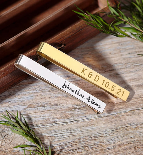 Engraved Tie Clip, Groom Tie Clip, Groom Gift From Bride