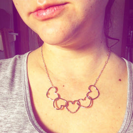 Five Hearts Linked Necklace