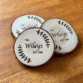 Custom Wood Slice Wedding Favors