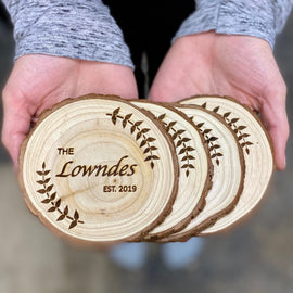 Custom Wood Slice Wedding Favors