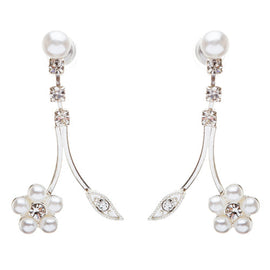 Floral Vine Pearl & Crystal Bridal Jewelry Set