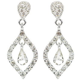 Classic Sparkling Crystal Rhinestone Bridal Earrings