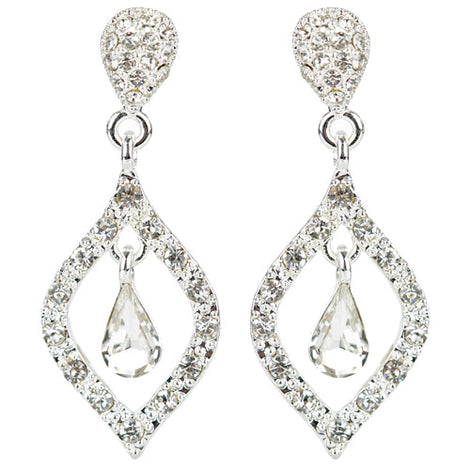 Classic Sparkling Crystal Rhinestone Bridal Earrings