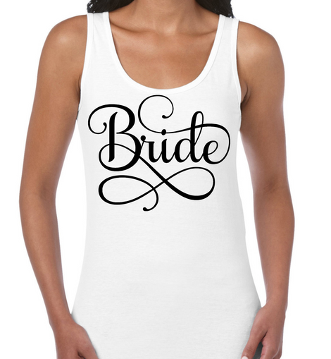 Womens Tank Top Fitness Shirt Bride Accessories, Wedding