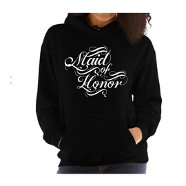 Maid Of Honor, Wedding Bridal Party Womens Graphic Hoodie