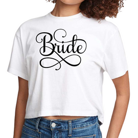 Womens Cropped T-Shirt, Bride Accessories, Wedding