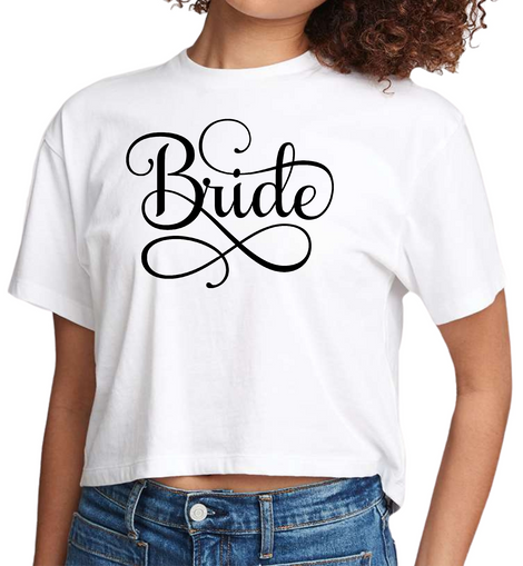 Womens Cropped T-Shirt, Bride Accessories, Wedding