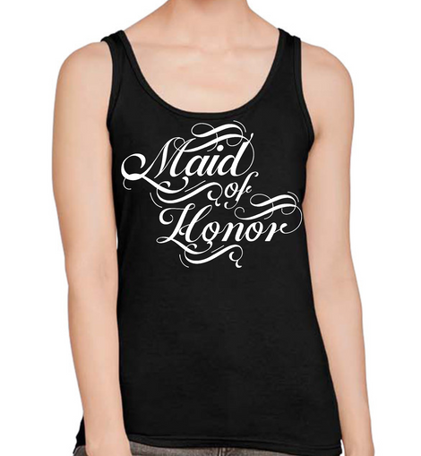 Womens Tank Top Fitness T-shirt Maid Of Honor, Wedding Bridal Party