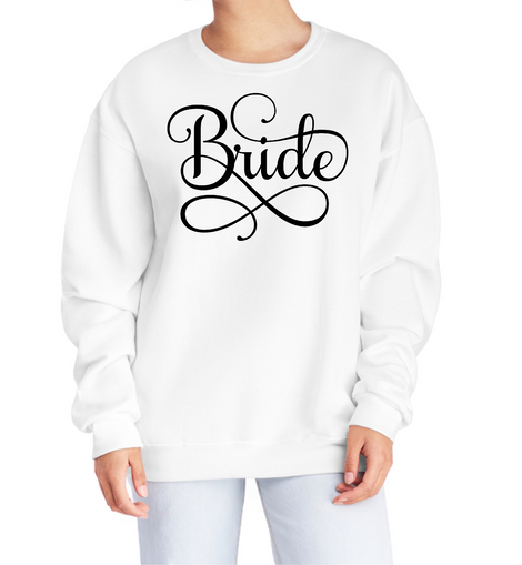 Womens Long Sleeve Graphic Sweatshirt Bride Accessories, Wedding