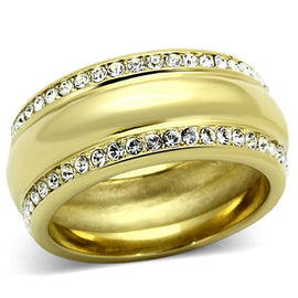 TK1096 - IP Gold(Ion Plating) Stainless Steel Ring with Top Grade