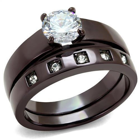 TK2547 - IP Dark Brown (IP coffee) Stainless Steel Ring with AAA Grade