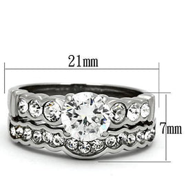 TK974 - High polished (no plating) Stainless Steel Ring with AAA Grade