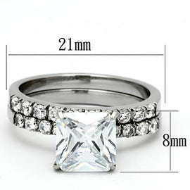 TK975 - High polished (no plating) Stainless Steel Ring with AAA Grade