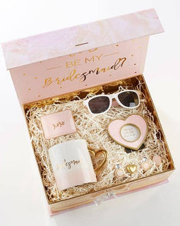 Pink & Gold Will You Be My Bridesmaid Kit Gift Box