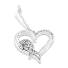 Sterling Silver 1/10ct TDW Round Cut Diamond Heart