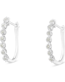 Sterling Silver 1/4ct TDW Diamond Hoop Earring