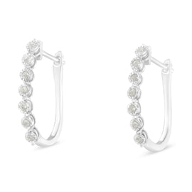 Sterling Silver 1/4ct TDW Diamond Hoop Earring