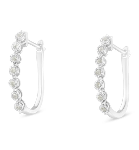 Sterling Silver 1/4ct TDW Diamond Hoop Earring