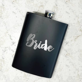 8 oz Stainless Steel Flask Wedding Gift - Bride Side