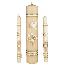 Dove & Ring Wedding Candle Set