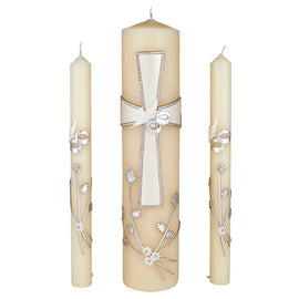 Large Cross Wedding Candle Set