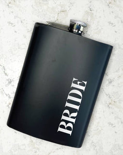 8 oz Stainless Steel Flask Wedding Gift - Bride Side