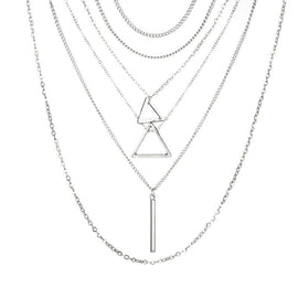 Double Triangle Multilayer Necklace